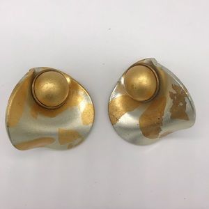 WONDERFUL 1980'S VINTAGE SILVER GOLD Earrings